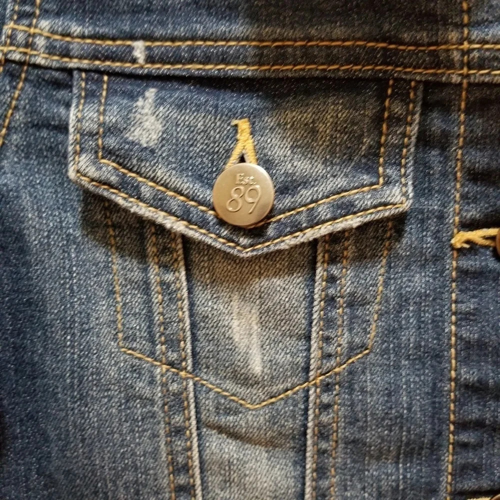 Girls The Childrens Place distressed denim Jacket